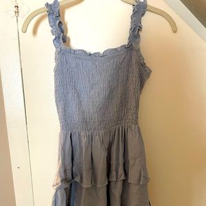 Lulus, brand new, never worn XS light blue ruffle dress - perfect for summer!